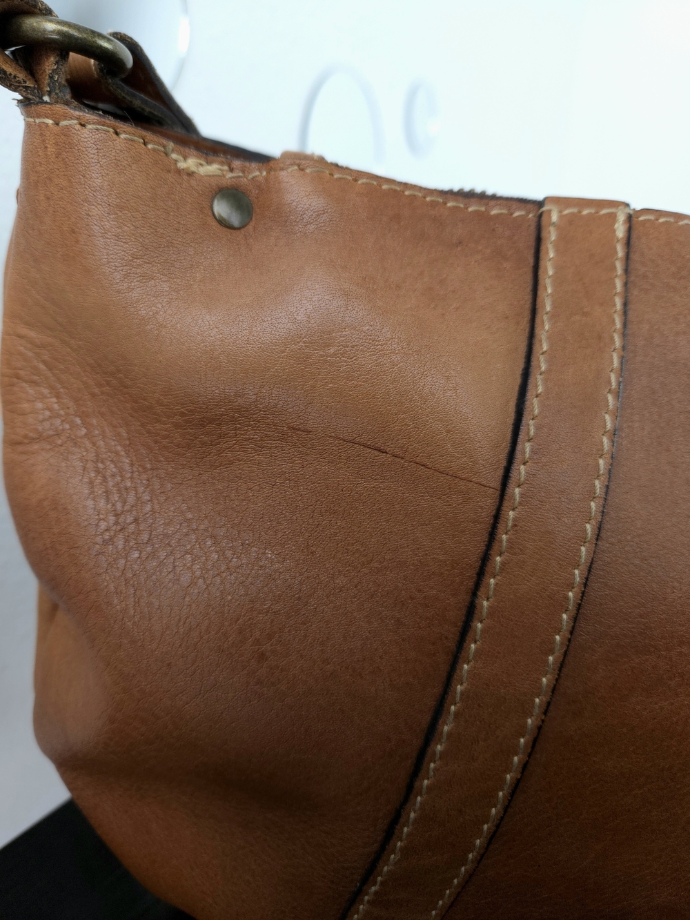 Patricia Nash Riano Tan Italian Leather Hobo Shoulder Bag Distressed Vintage - Picture 7 of 13